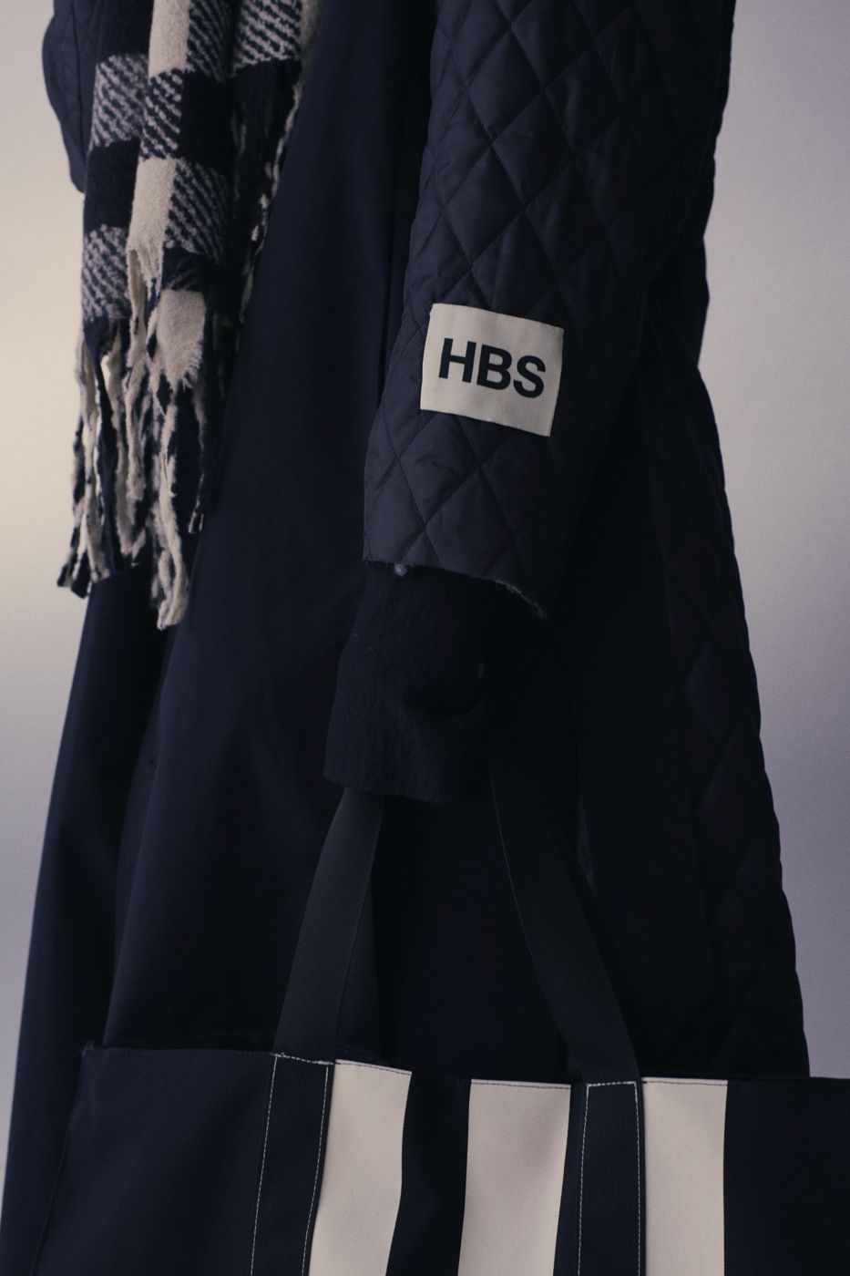 HBS label on a quilted sleeve