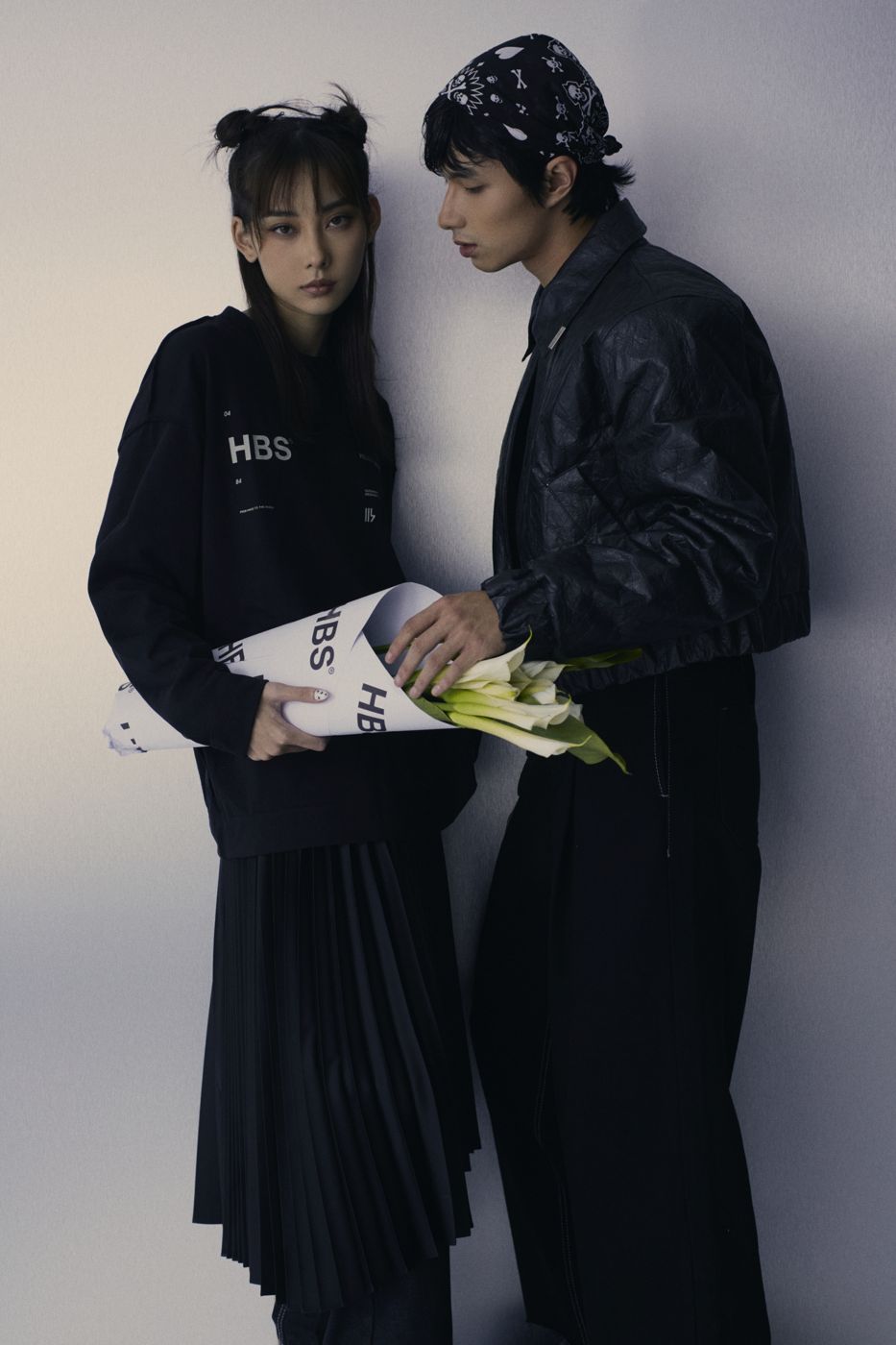 Creased leather and lilies